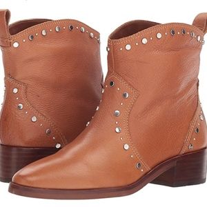 Dolce Vita Tobin Studded Stud Ankle Bootie Women's Brown Leather Boots 8.5 Robin